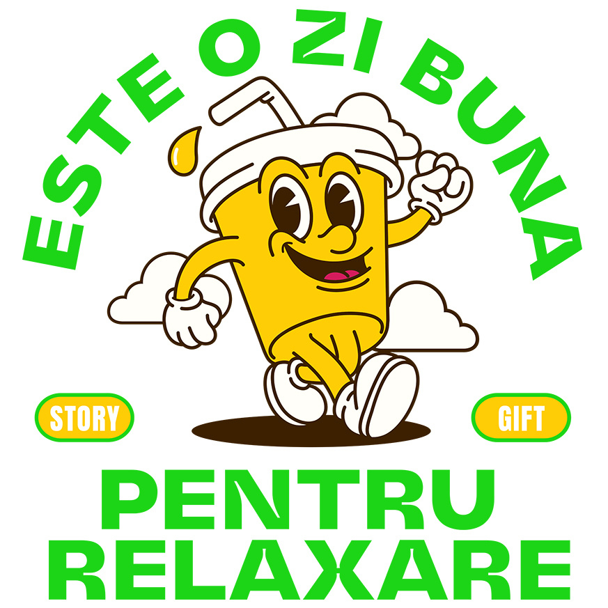 Sticker Adeziv Autocolant Personalizat „Pahar de Suc Vesel cu Pai - Cadou Relaxare pentru Familie și Copii” [1]