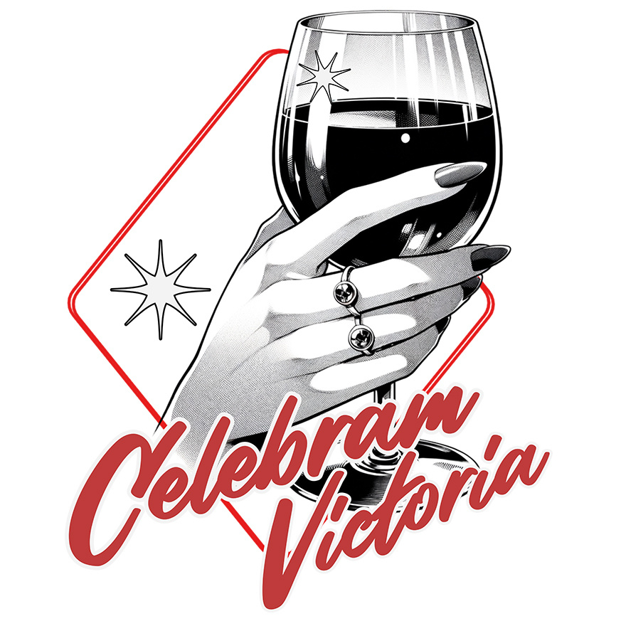 Sticker Adeziv Autocolant Personalizat „Pahar De Vin Personalizat „Celebram Victoria” – Cadou Elegant pentru Femei și Petreceri” [1]