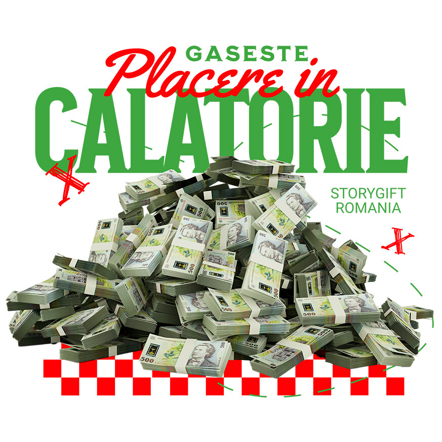 Sticker Adeziv Autocolant Personalizat Piramidă Teanc de Bani 500 Lei – „Găsește Plăcerea în Călătorie” – Cadou Personalizat pentru Familie, Copii, Tati, Prieteni [1]