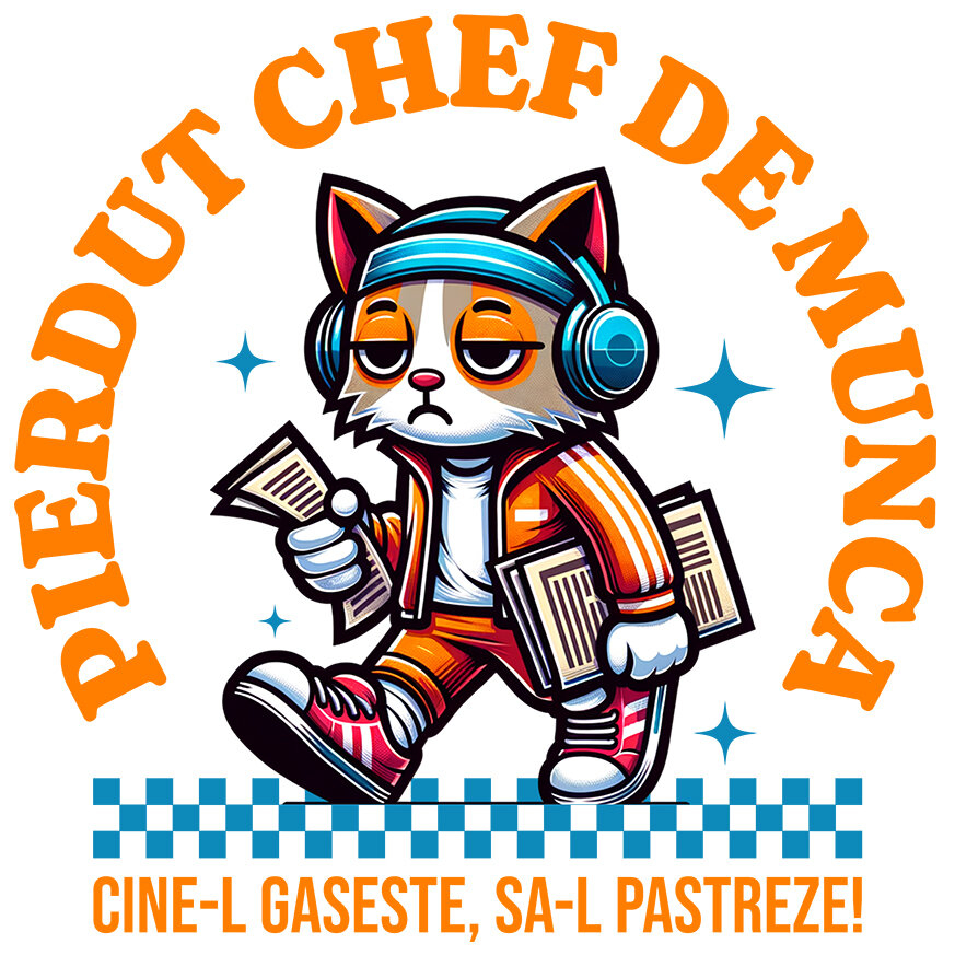 Sticker Adeziv Autocolant Personalizat Pisică Extenuată cu Trening Colorat și Căști Audio – Cadou Amuzant pentru Muncă și Distracție [1]