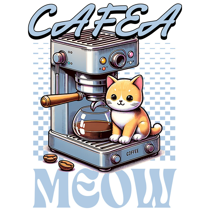 Sticker Adeziv Autocolant Personalizat „Pahar Personalizat „Cafea Meow” – Cadou Iubitorilor de Pisici și Cafea” [1]