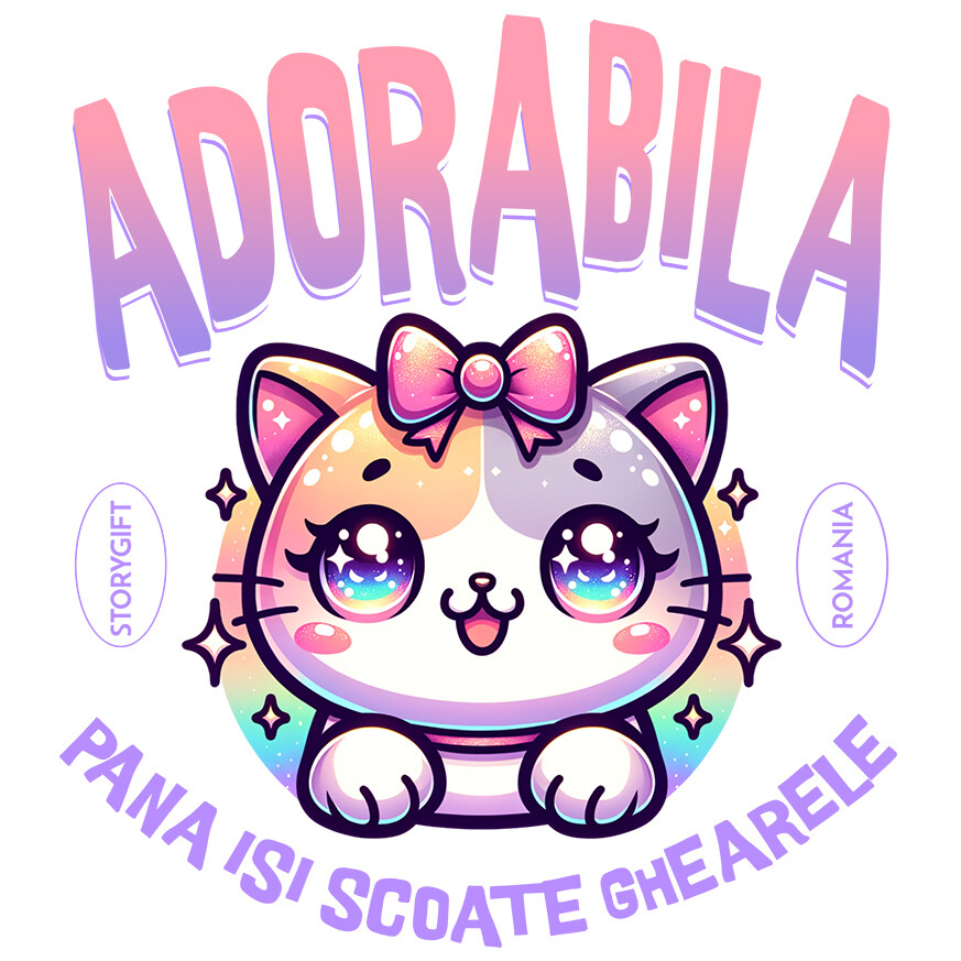 Sticker Adeziv Autocolant Personalizat Pisica Multicoloră Cu Funda Și Ochii Strălucitori „Adorabilă Până Își Scoate Ghearele” – Cadou Amuzant Pentru Iubitorii De Pisici [1]