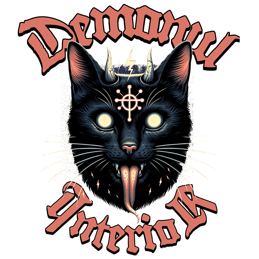 Sticker Adeziv Autocolant Personalizat Pisica Neagră Stil Iluminați Halloween – Cadou „Demonul Interior” pentru Iubitorii De Pisici și Halloween [1]