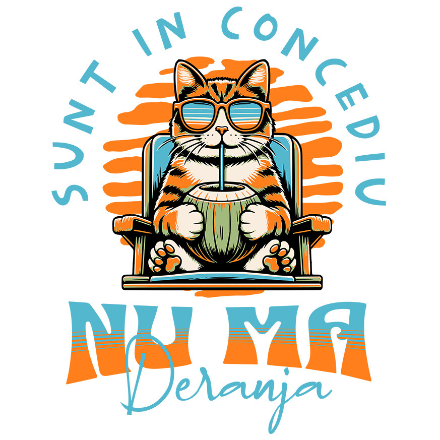 Sticker Adeziv Autocolant Personalizat Pisica Pe Sezlong Cu Nuca De Cocos – Cadouri Personalizate Pentru Tati, Copii și Familie [1]