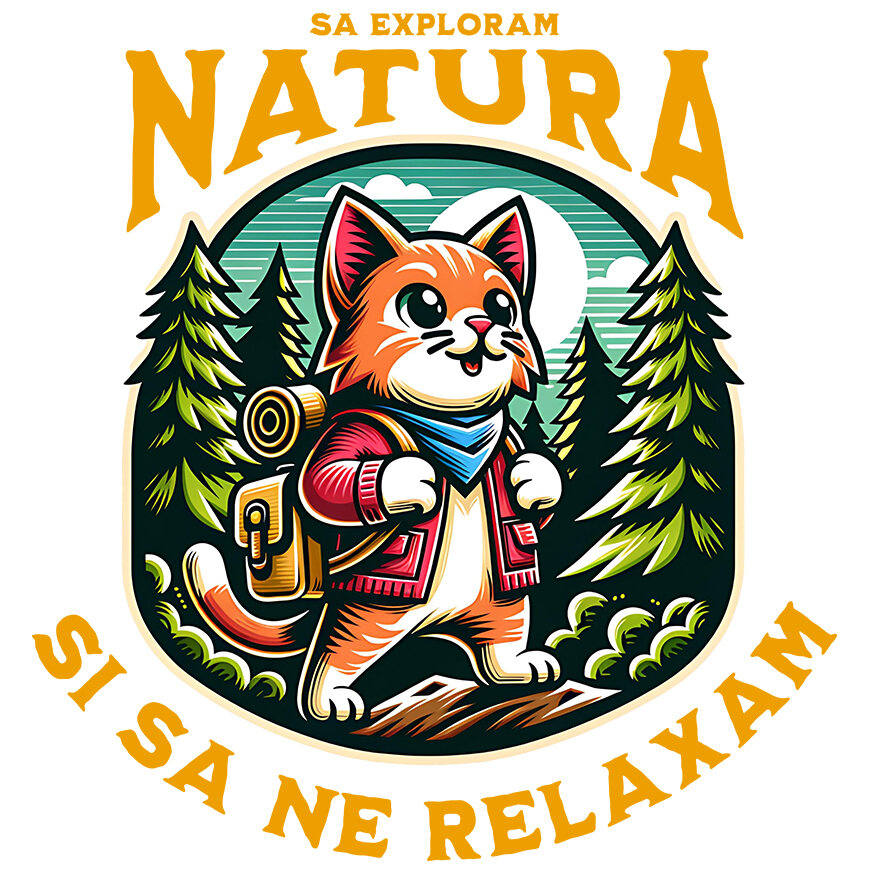 Sticker Adeziv Autocolant Personalizat Tricou Personalizat Aventură - „Să Explorăm Natura” | Cadouri pentru Iubitori de Pisici [1]