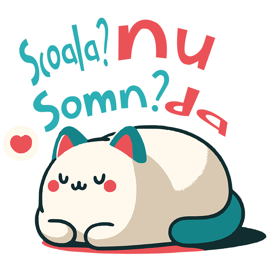 Sticker Adeziv Autocolant Personalizat Pisică Pufoasă cu Mesaj Amuzant – Cadou Personalizat pentru Copii [1]