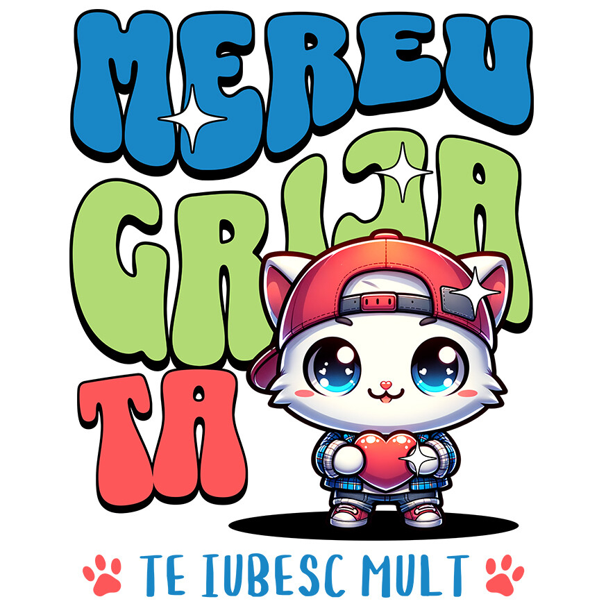 Sticker Adeziv Autocolant Personalizat Pisică Gangster cu Inimă – Cadou Romantic Personalizat „Te Iubesc Mult Mereu” [1]