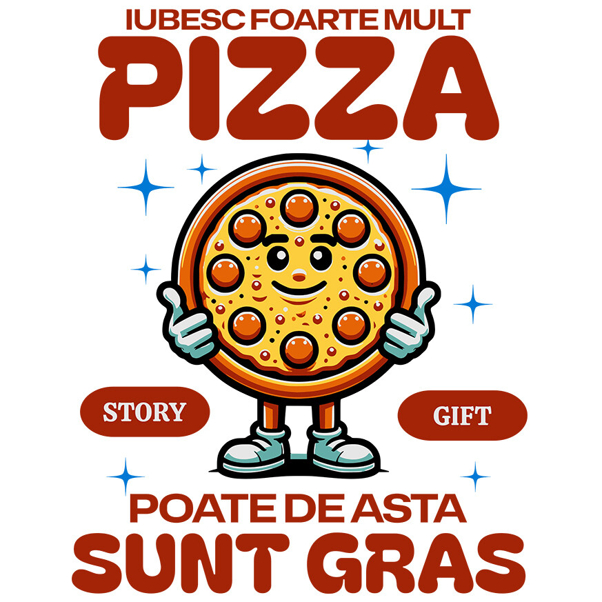 Sticker Adeziv Autocolant Personalizat Pizza personalizată pentru familie și prieteni – Mesaje amuzante și design vesel [1]
