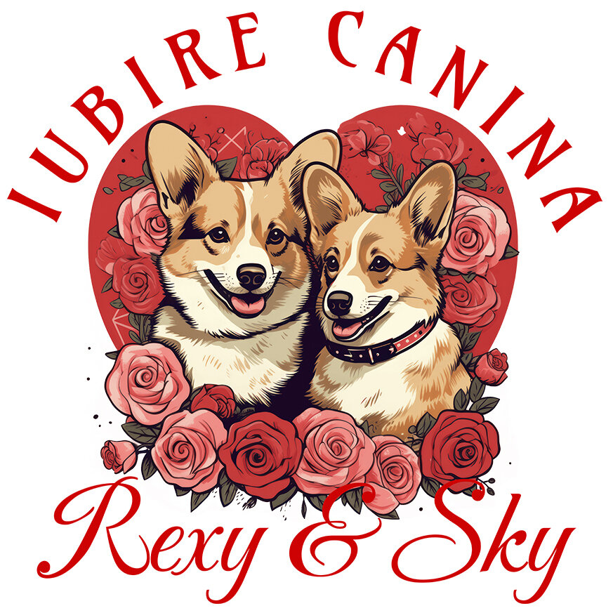 Sticker Adeziv Autocolant Personalizat Portret Cuplu Câini – Rexy & Sky Valentine's Day | Cadou Personalizat [1]