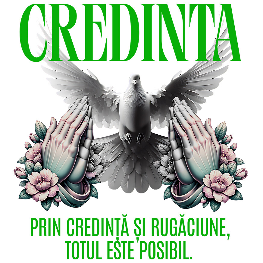 Sticker Adeziv Autocolant Personalizat "Porumbel Alb – Puritate, Credință și Rugăciune | Totul Este Posibil" [1]