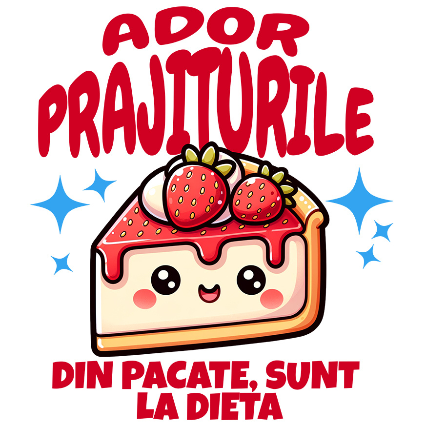 Sticker Adeziv Autocolant Personalizat Cheesecake personalizat cu căpșuni și mesaj haios – Cadou ideal pentru iubitorii de prăjituri [1]