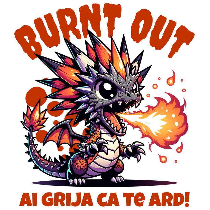 Sticker Adeziv Autocolant Personalizat Costum Pui Dragon cu Flăcări - "Ai Grija Ca Te Ard!" - Personalizat pentru Copii [1]