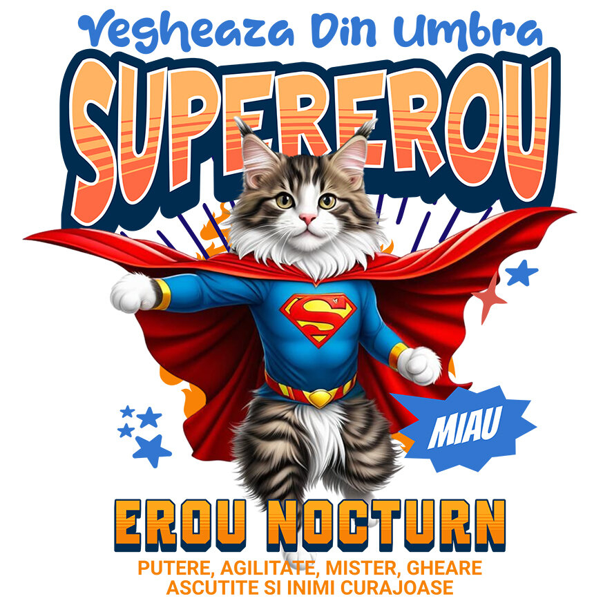 Sticker Adeziv Autocolant Personalizat Pisică Ragdoll Supererou – Design Personalizat pentru Iubitorii de Animale și Familie [1]