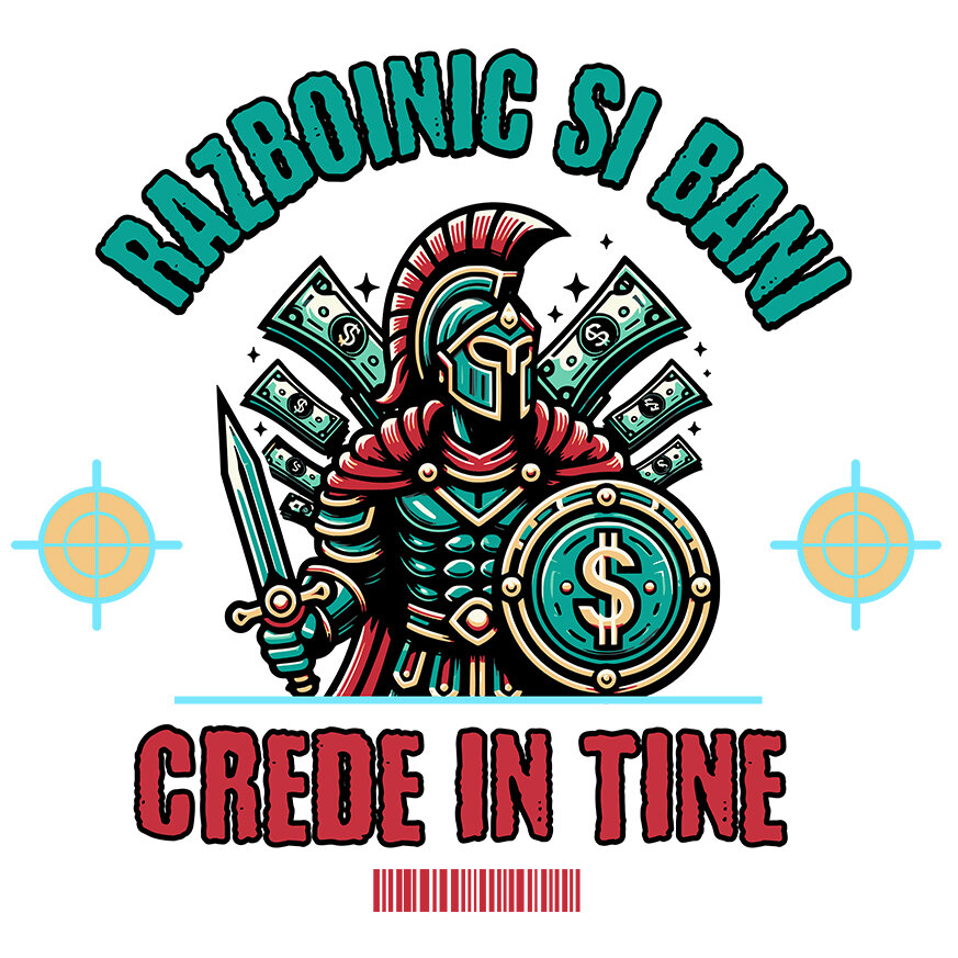 Sticker Adeziv Autocolant Personalizat Cadouri personalizate – Războinic cavaler cu scut și sabie, semn dolar, motivație [1]