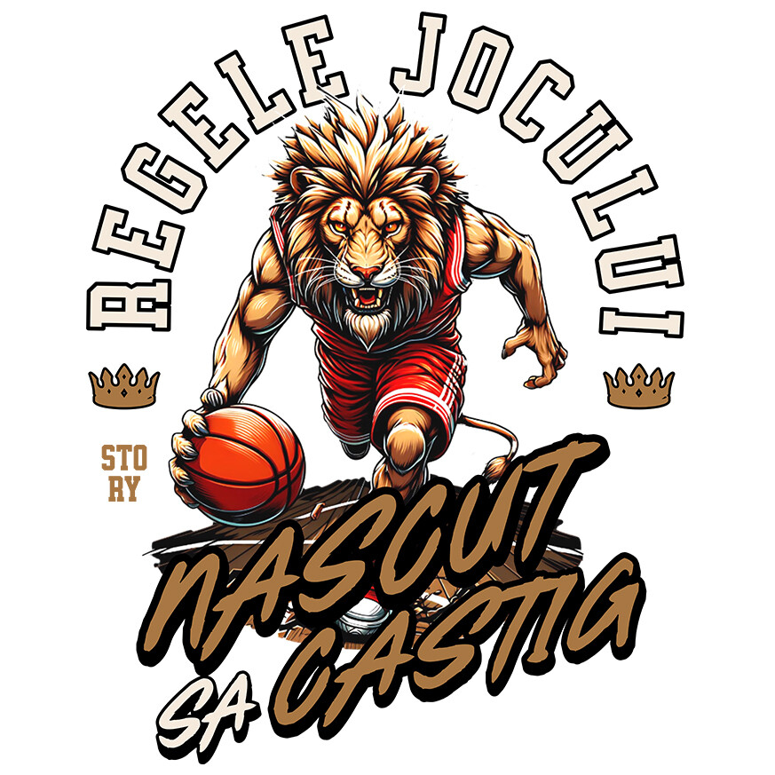 Sticker Adeziv Autocolant Personalizat Leul Furios – Jucător de Baschet în Meci Intens | Design Sportiv [1]