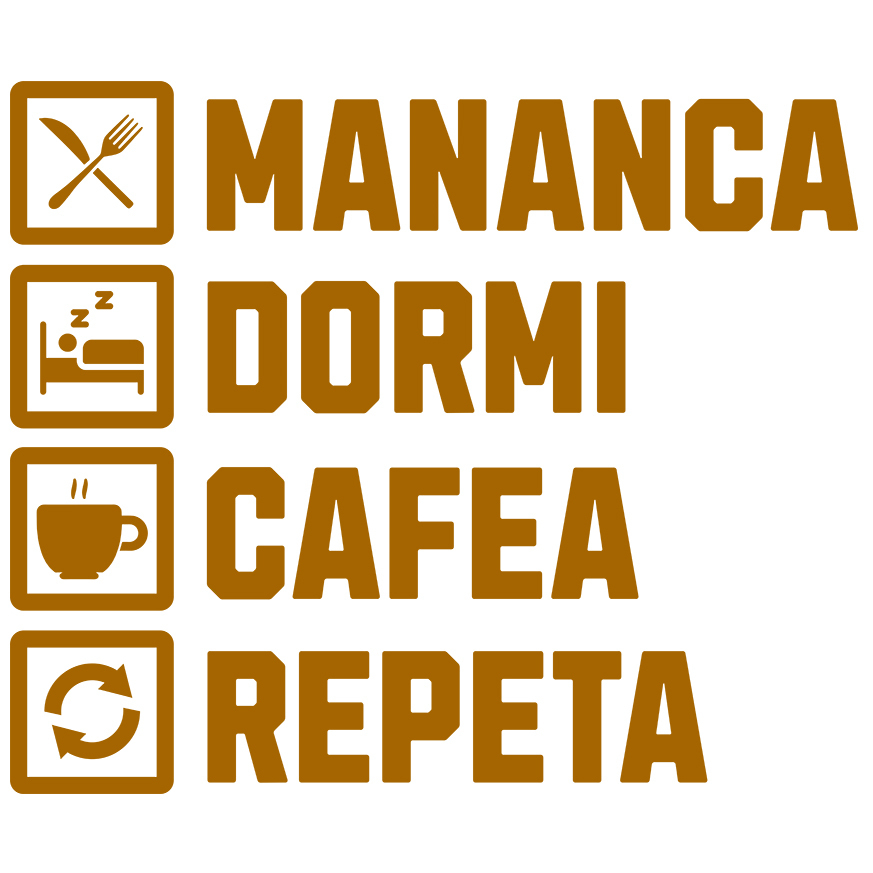 Sticker Adeziv Autocolant Personalizat „Cană Personalizată „Mănâncă, Dormi, Cafea, Repetă” - Cadou Haioas pentru Iubitorii de Energie Dimineața” [1]