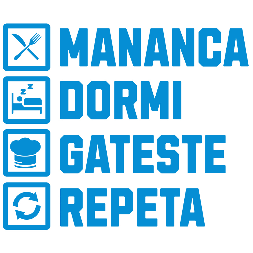 Sticker Adeziv Autocolant Personalizat Rutina zilnică „Mănâncă, dormi, gătește, repetă” – Cadou personalizat pentru iubitorii de gătit [1]