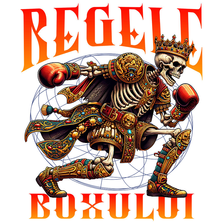 Sticker Adeziv Autocolant Personalizat Schelet Boxer – Regele Boxului, Motivație și Sport de Contact [1]