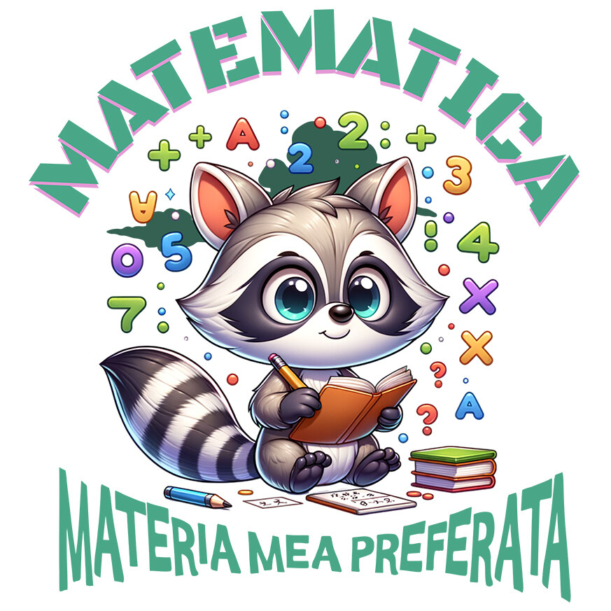 Sticker Adeziv Autocolant Personalizat Caiet Matematică Personalizat cu Sconcs - Materia Mea Preferată pentru Școală [1]