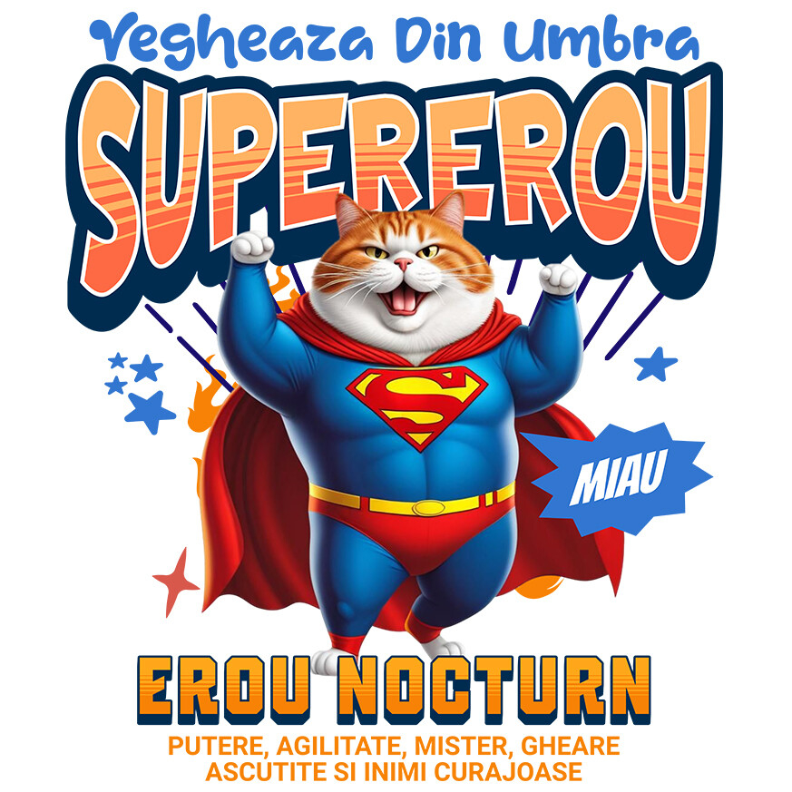 Sticker Adeziv Autocolant Personalizat Scottish Fold în Costum de Superman – Cadou Amuzant pentru Iubitorii de Pisici [1]