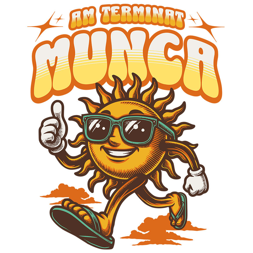 Sticker Adeziv Autocolant Personalizat "Produse personalizate pentru vacanță – Soare cu ochelari și papuci de plajă pentru familie și copii" [1]