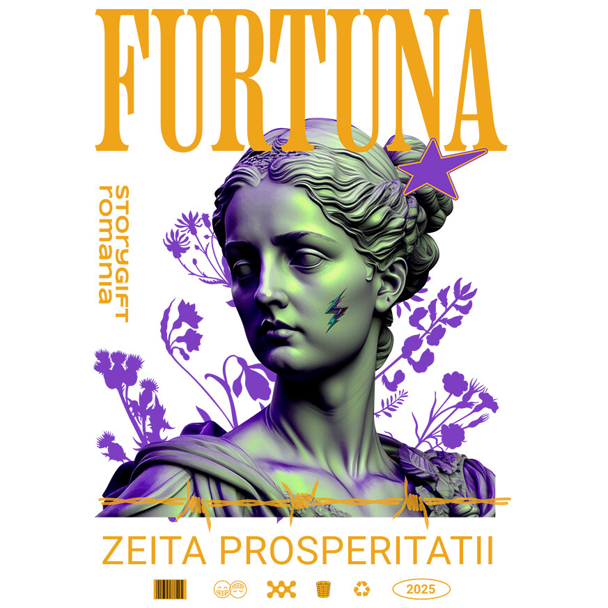 Sticker Adeziv Autocolant Personalizat Statuie Femeie Semn Fulger – Cadou Personalizat Furtuna Zeița Prosperității [1]