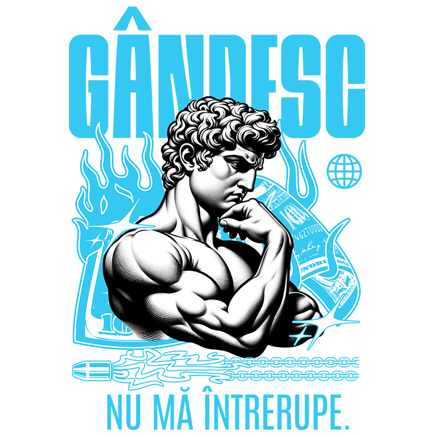 Sticker Adeziv Autocolant Personalizat Statuie Grecească Gânditor - Cadou Motivational și Inspirant [1]