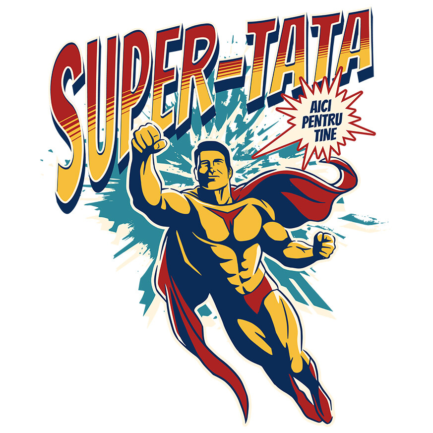 Sticker Adeziv Autocolant Personalizat Tricou Personalizat Super Erou – Cadou Special pentru Tata și Fiu [1]