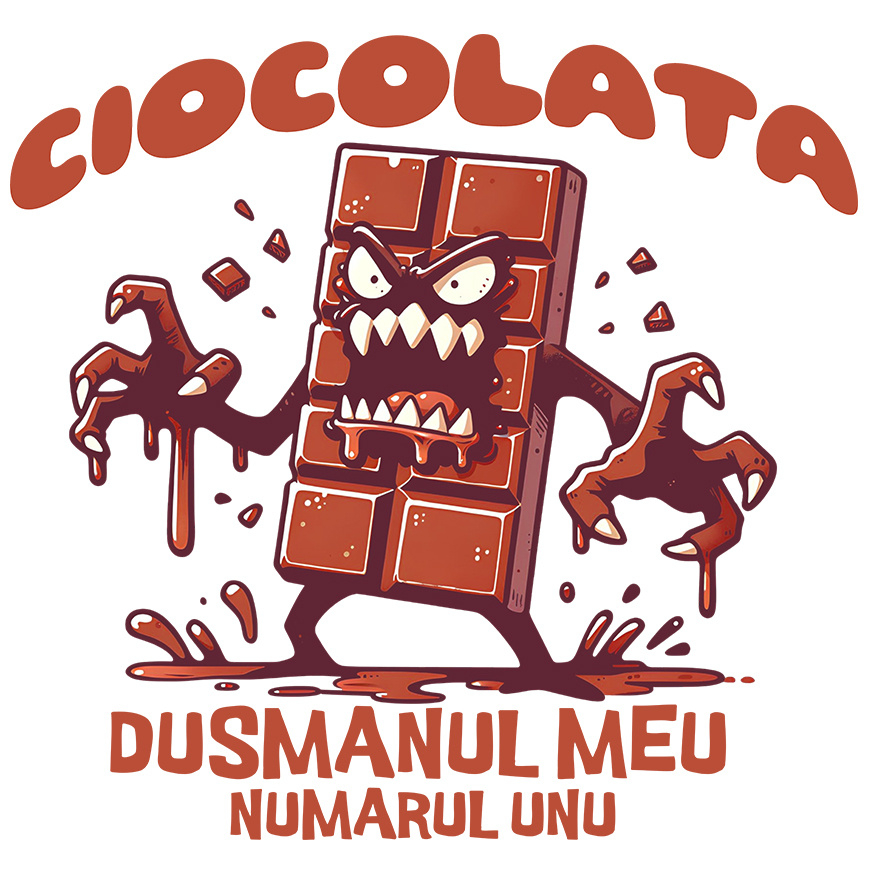 Sticker Adeziv Autocolant Personalizat Tableta de ciocolată personalizată cu monstru | Cadou amuzant pentru iubitorii de ciocolată [1]