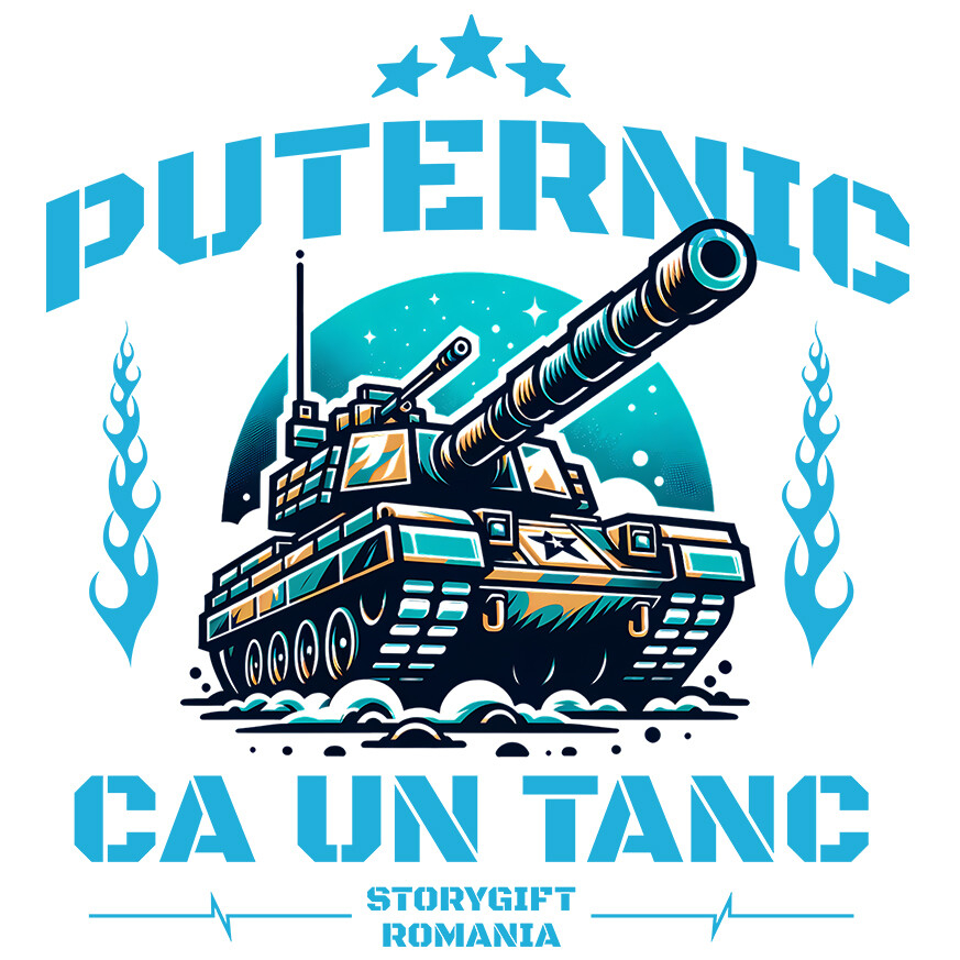 Sticker Adeziv Autocolant Personalizat Tanc Motivațional – Simbol al Forței și Determinării [1]