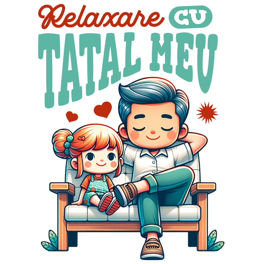 Sticker Adeziv Autocolant Personalizat Tata și Fiica Pe Bancă „Cu Tatal Meu” – Cadou Personalizat Familie și Relaxare [1]