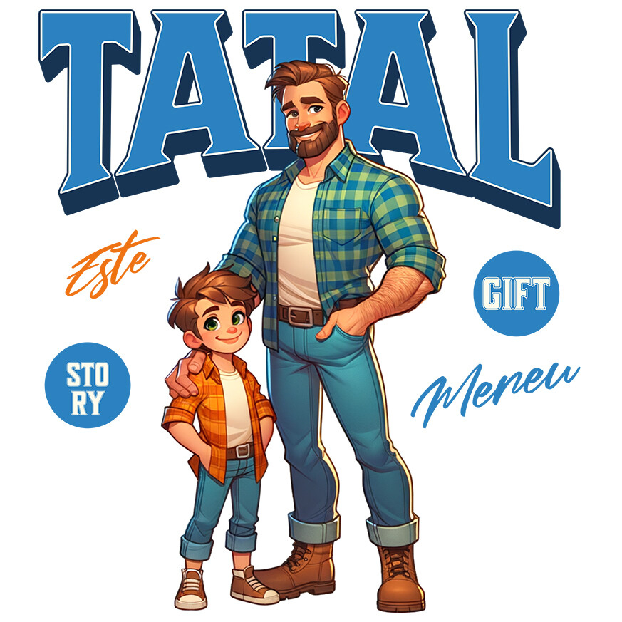 Sticker Adeziv Autocolant Personalizat Cadouri Personalizate Tata și Fiul | Cel Mai Tare Tata Din Lume, Amintiri Familie [1]