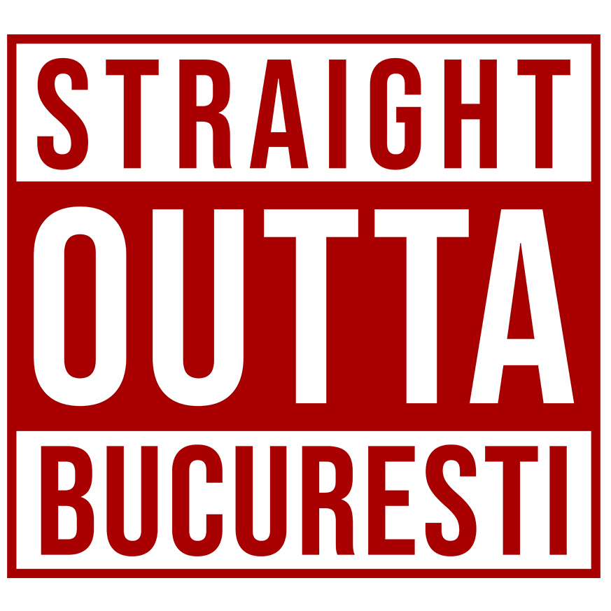 Sticker Adeziv Autocolant Personalizat Straight Out București Romania - Design Haios și Cadou Personalizat Urban [1]