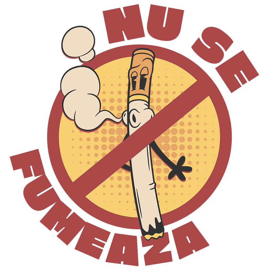 Sticker Adeziv Autocolant Personalizat Semn Interzis și Țigară Fumând - Mesaj Anti-Fumat pentru un Stil de Viață Sănătos [1]