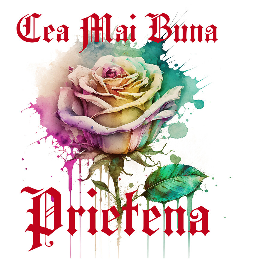 Sticker Adeziv Autocolant Personalizat Trandafir Colorat Arta Pictura Curgătoare pentru Cea Mai Bună Prietenă | Cadouri Personalizate pentru Familie și Prieteni [1]