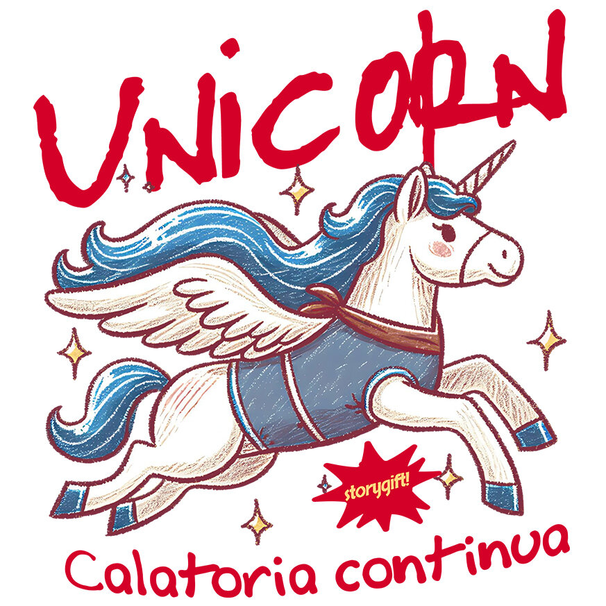 Sticker Adeziv Autocolant Personalizat Unicorn în Zbor - Cal cu Corn pentru Călătorii Magice și Cadouri pentru Copii [1]