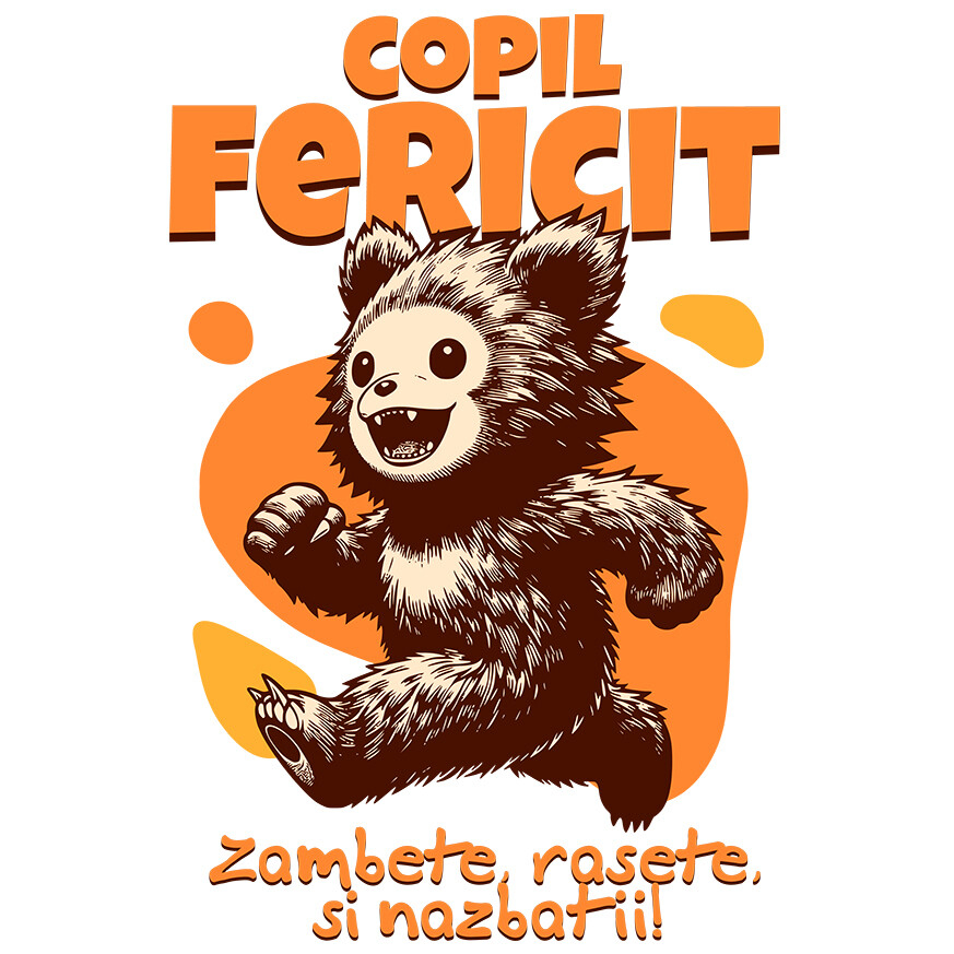 Sticker Adeziv Autocolant Personalizat Urs Brun Vesel Alergând – Cadou Personalizat pentru Copii și Familie [1]