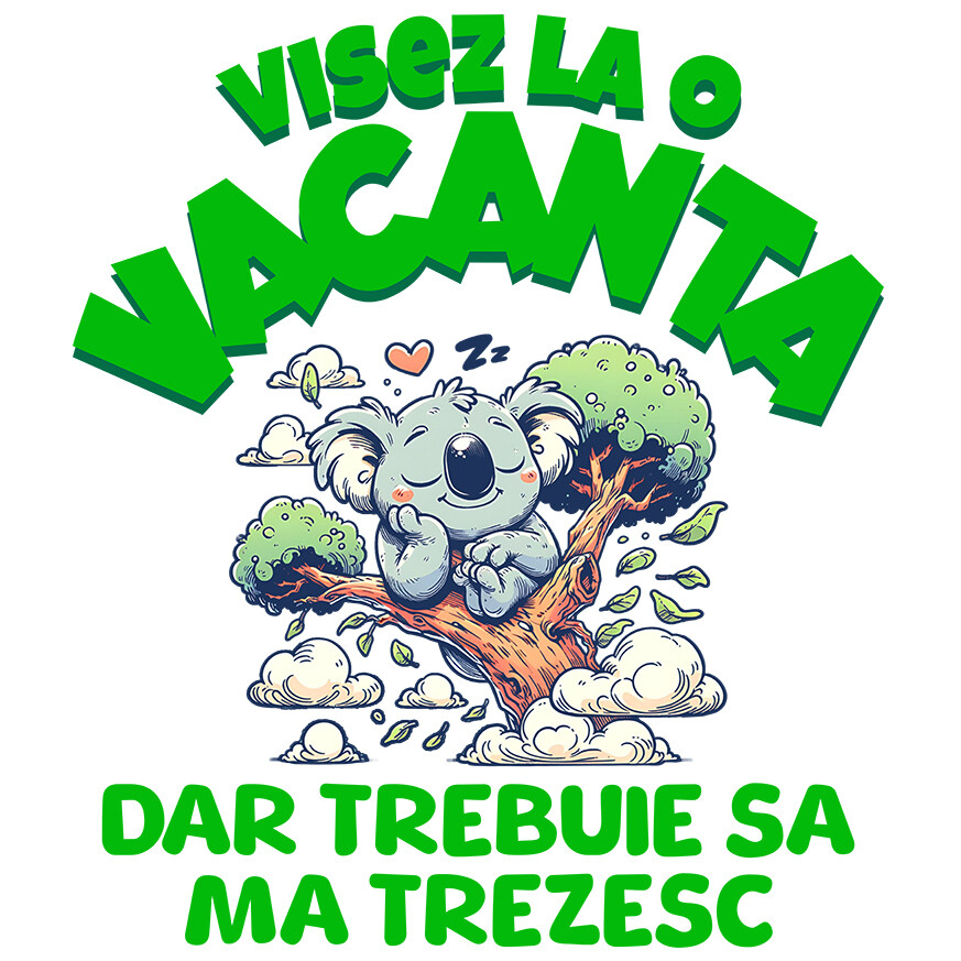 Sticker Adeziv Autocolant Personalizat Urs Koala Dormind în Copac - Cadou Personalizat Relaxant pentru Copii și Familie [1]