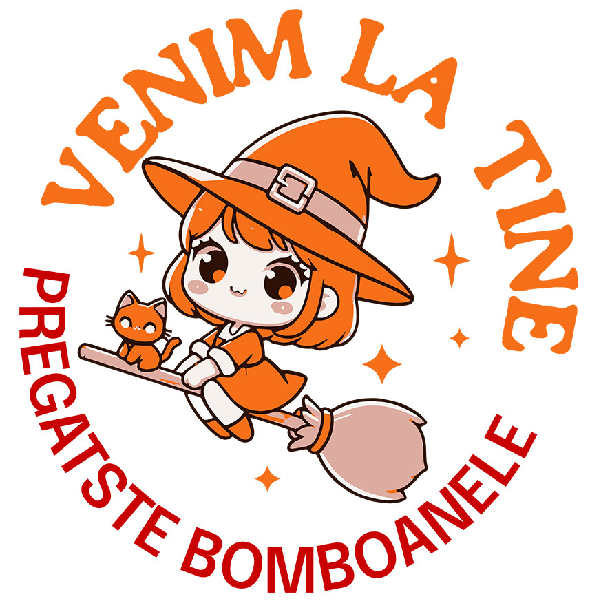 Sticker Adeziv Autocolant Personalizat Costum Vrajitoare Pe Mătura | Cadou Personalizat Halloween pentru Copii [1]