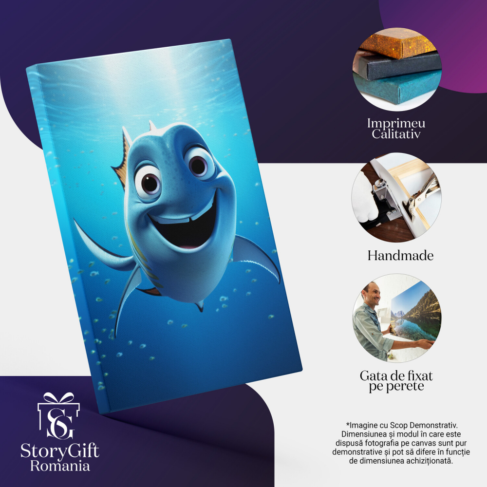 Tablou Canvas cu Pești în Adâncurile Apei Baia de Soare, Marime 40x25CM [2]