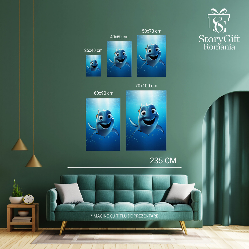 Tablou Canvas cu Pești în Adâncurile Apei Baia de Soare, Marime 40x25CM [3]