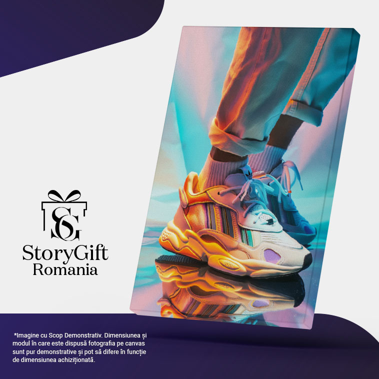 Tablou Canvas Adidas în Lumina ce Reflectă Nuanțe în Degrade Pași pe Oglinda Reflectorizantă , Pictura Digitala 40x25CM [5]