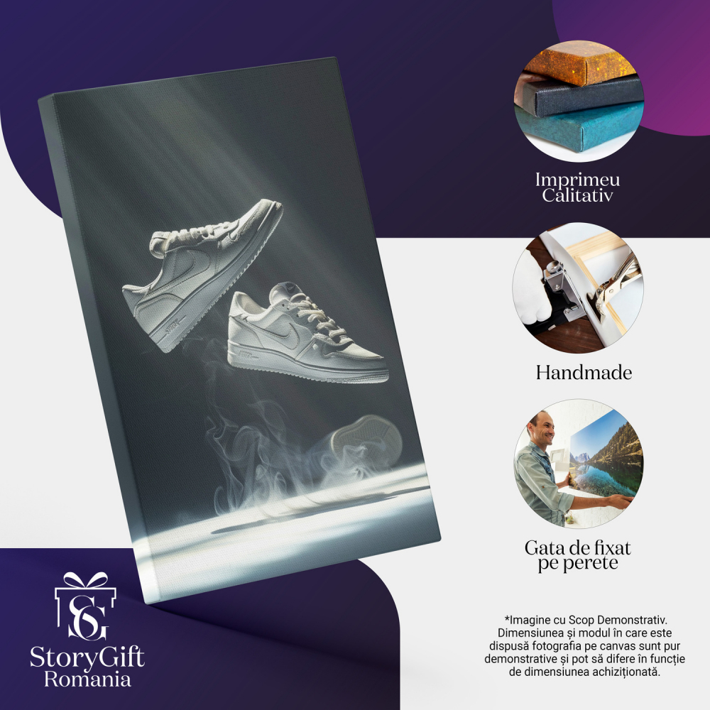 Adidași Albi Simpli - Tablou Canvas în Lumină Naturală, Marime 40x25CM [2]