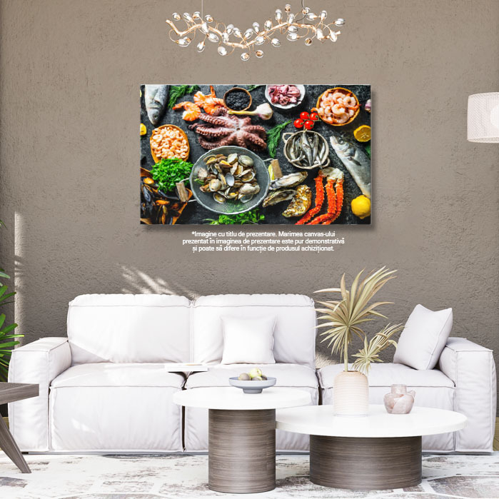 Tablou Canvas Alimente Dietetice Sanatoase  O Varitate de Fructe de Mare Proaspete, O Sursa Bogata de Nutrienti 40x25CM [3]