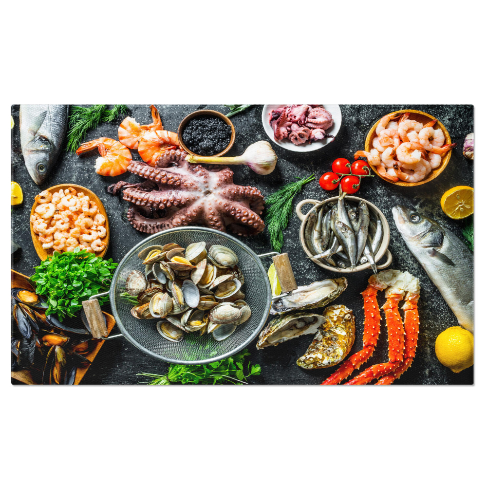 Alimente Dietetice Sănătoase: Varietate de Fructe de Mare Proaspete, Marime 40x25CM [1]