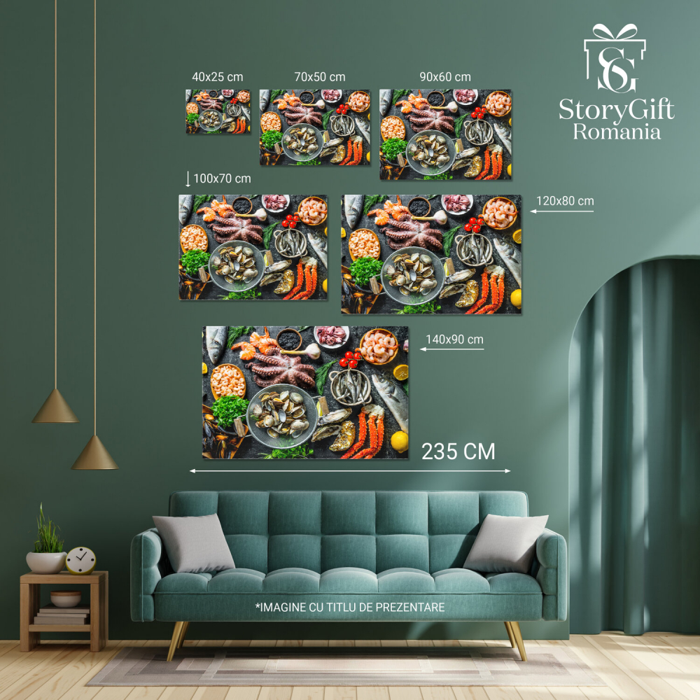 Alimente Dietetice Sănătoase: Varietate de Fructe de Mare Proaspete, Marime 40x25CM [3]