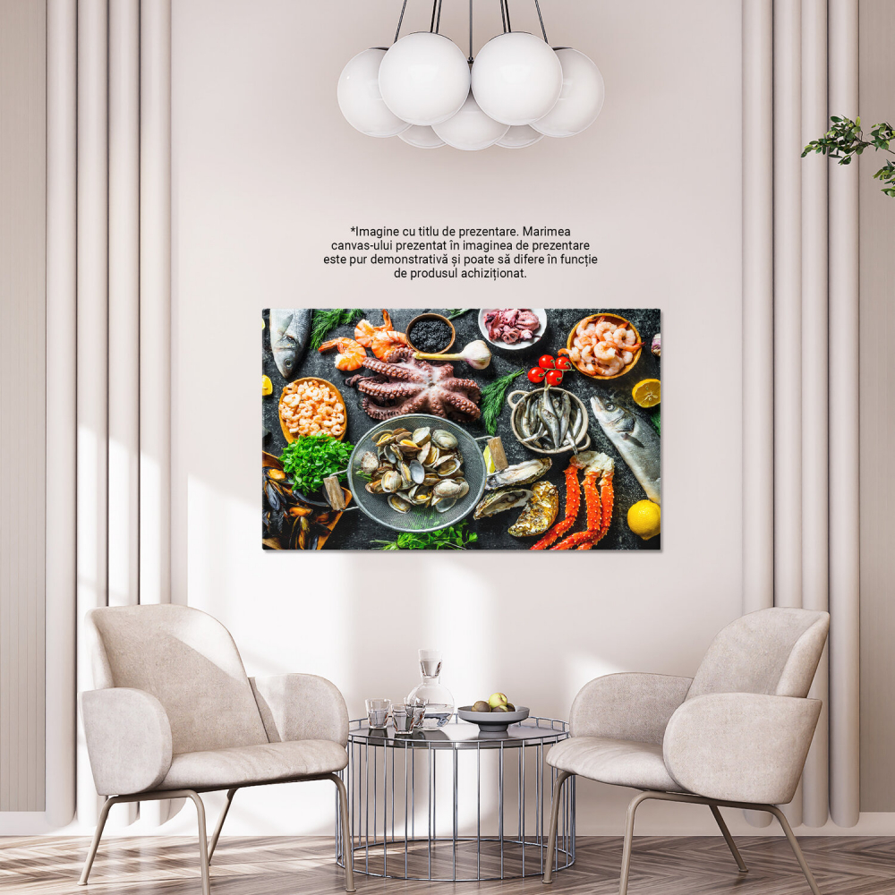 Alimente Dietetice Sănătoase: Varietate de Fructe de Mare Proaspete, Marime 40x25CM [4]