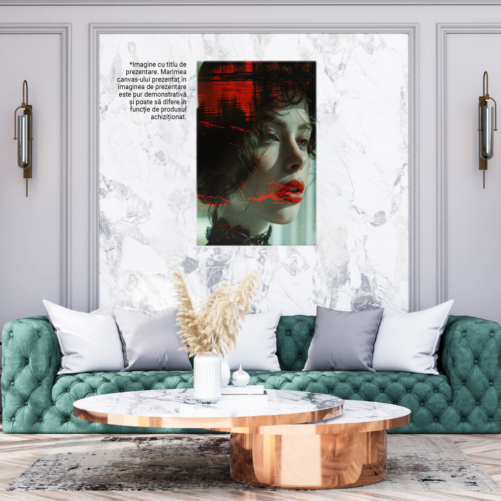 Amintirea Locului de Baștină a Brunetei cu Buze de Foc - Pictură Digitală, Marime 40x25CM [3]