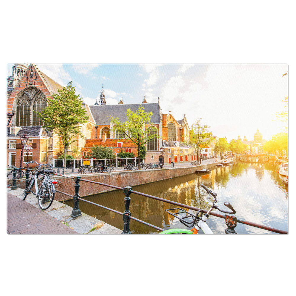 Amsterdam: Vedere Pitorească la Canale și Orașul Vechi, Marime 40x25CM [1]