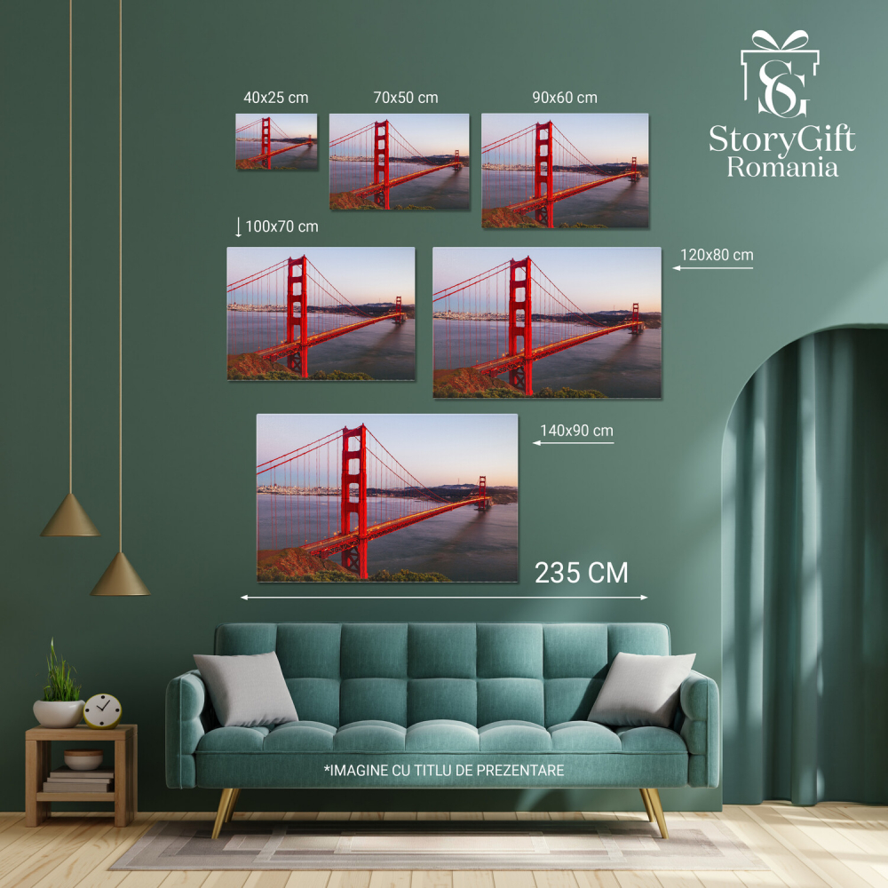 Amurg cu Vârfuri Montane și Velier, Marime 40x25CM [4]